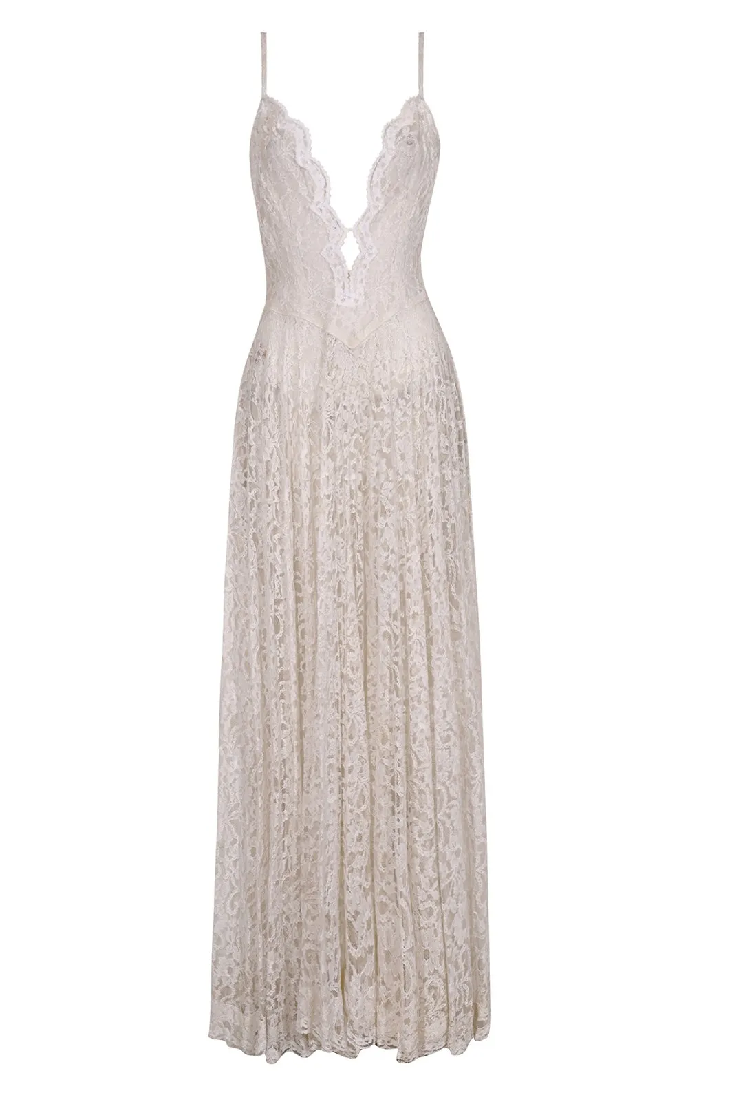 1930s White Lace Strappy Dress