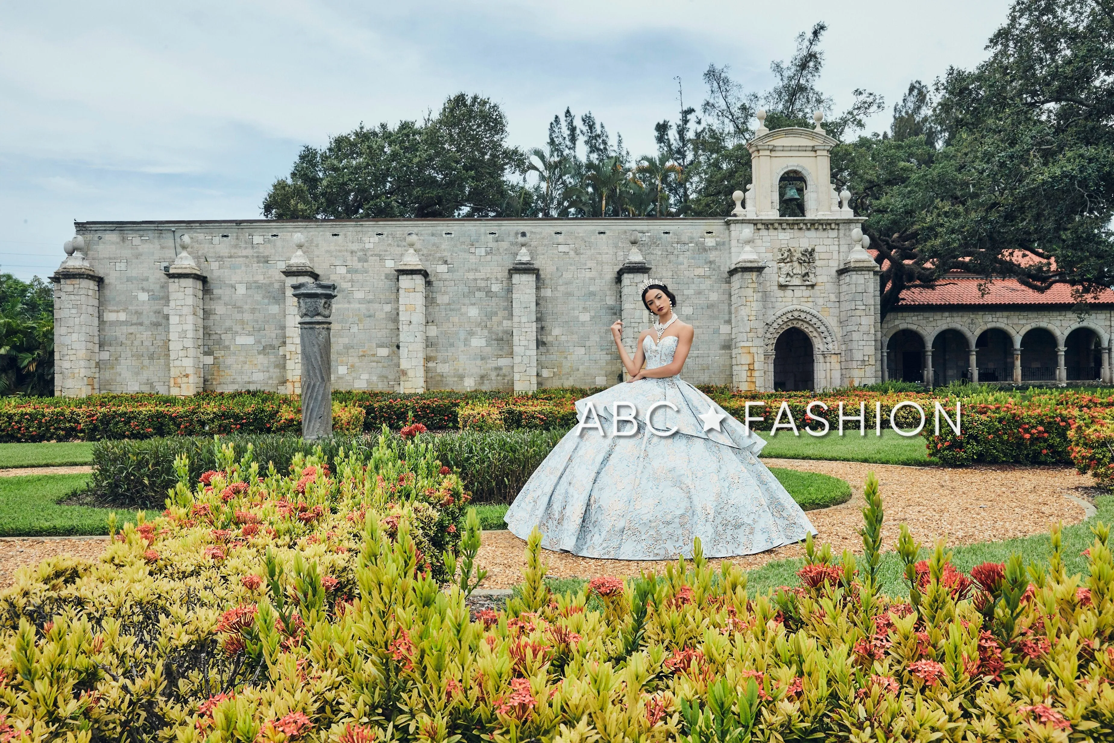 2 Piece Strapless Floral Print Quinceanera Dress by House of Wu 26947