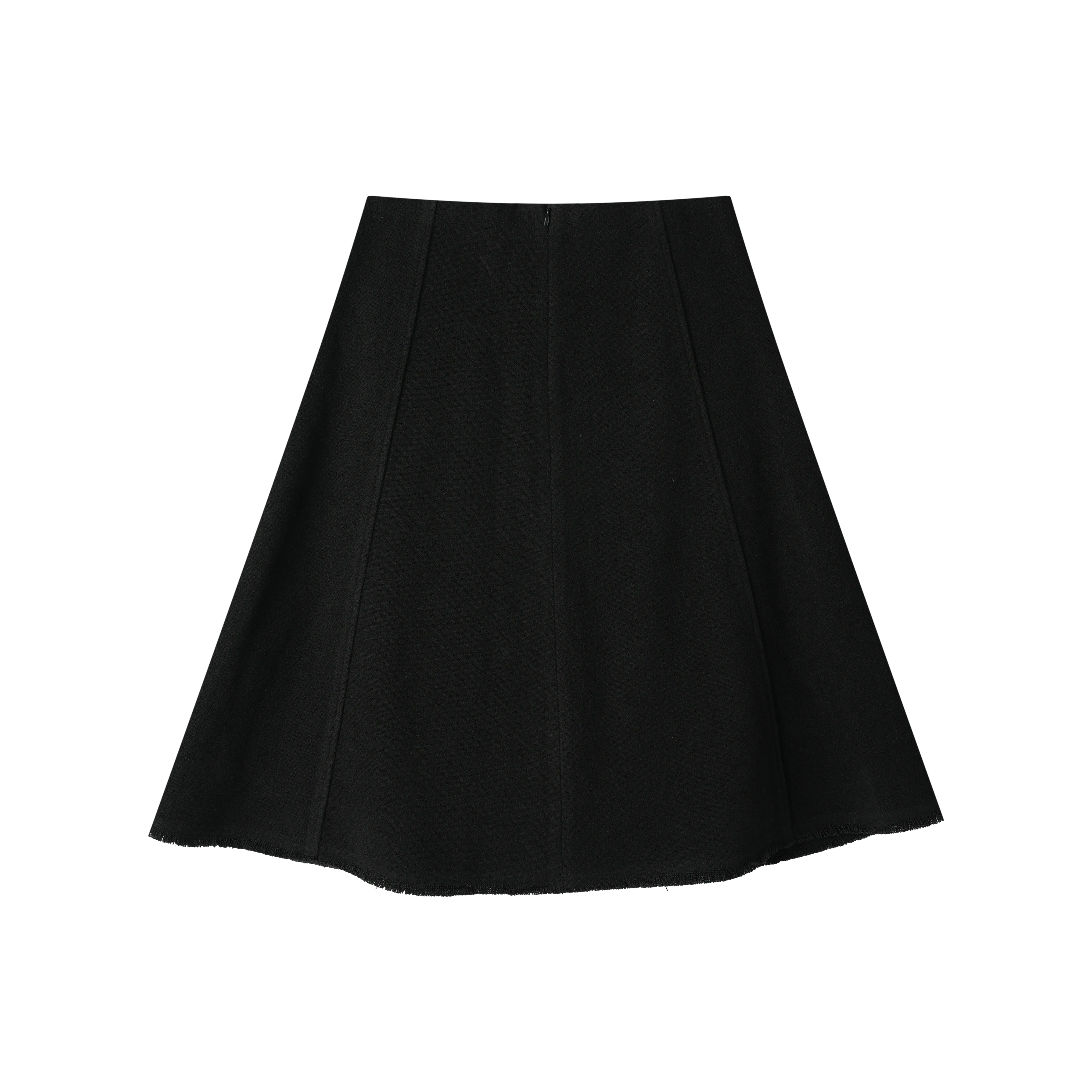 a-line wool skirt - black