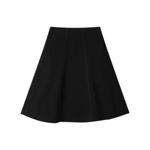 a-line wool skirt - black