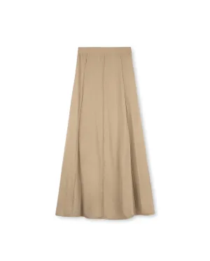 A-Line Zipper Waisted Maxi Skirt