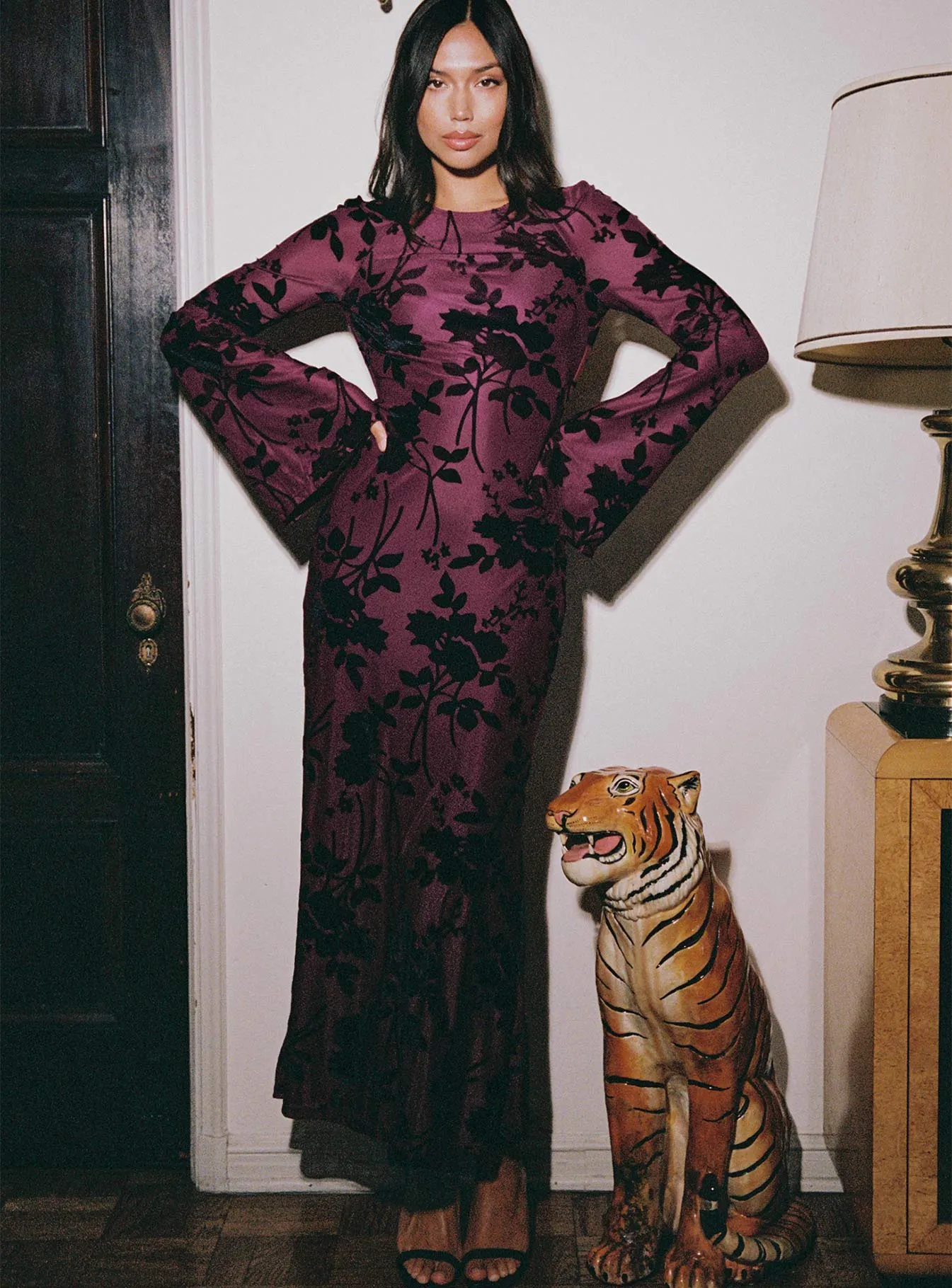 Amersham Long Sleeve Maxi Dress Wine