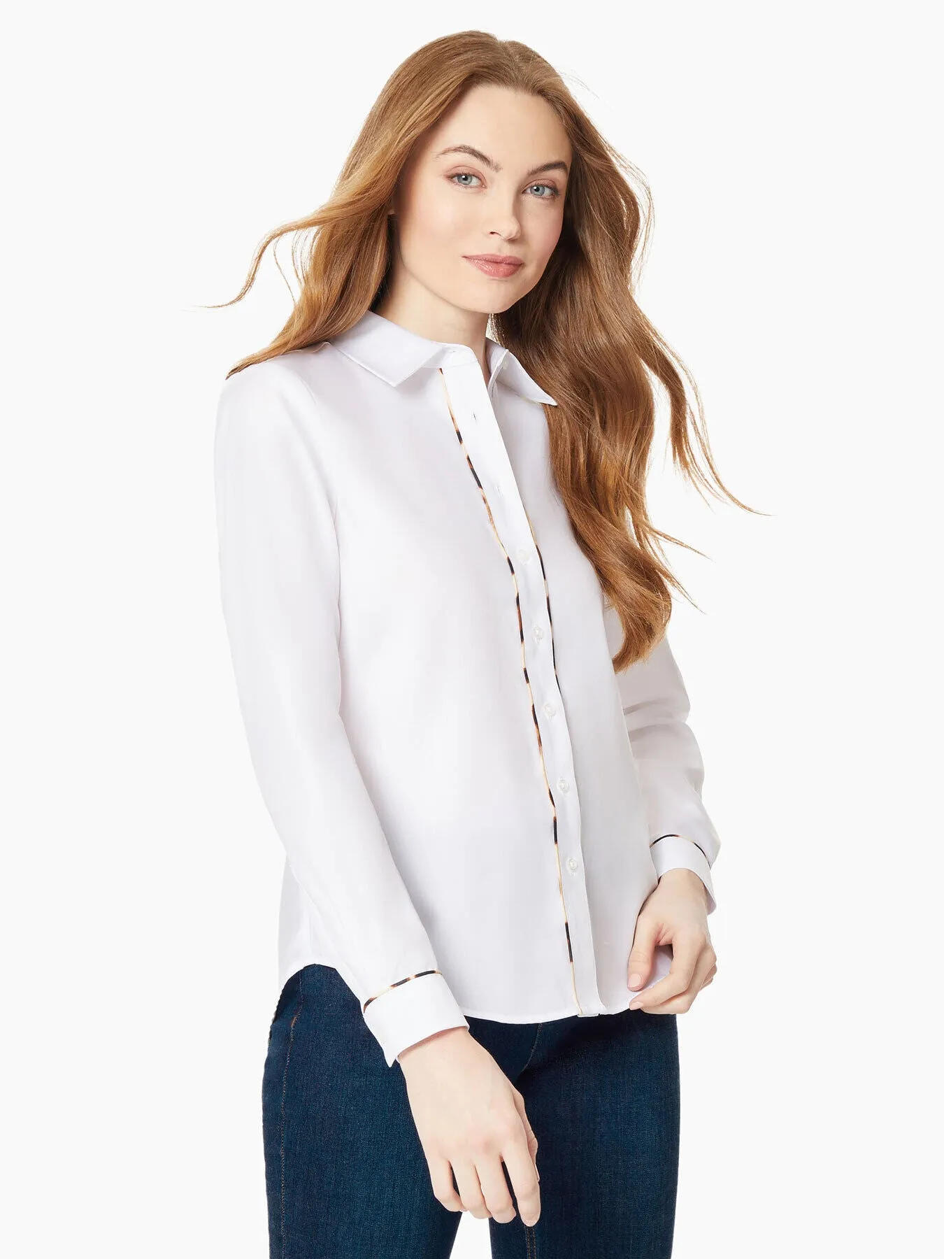 Animal Trim Easy-Care Oxford Button-Up Shirt