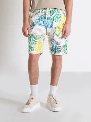 Antony Morato Men Off White Printed Slim Fit Shorts