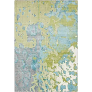 Area Rug 5.2 x 7.6 in beautiful lively aqua and teal color