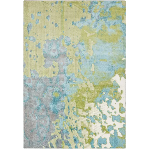 Area Rug 5.2 x 7.6 in beautiful lively aqua and teal color