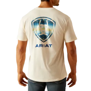 Ariat Men's Aztec Shield Logo T-Shirt in Off White