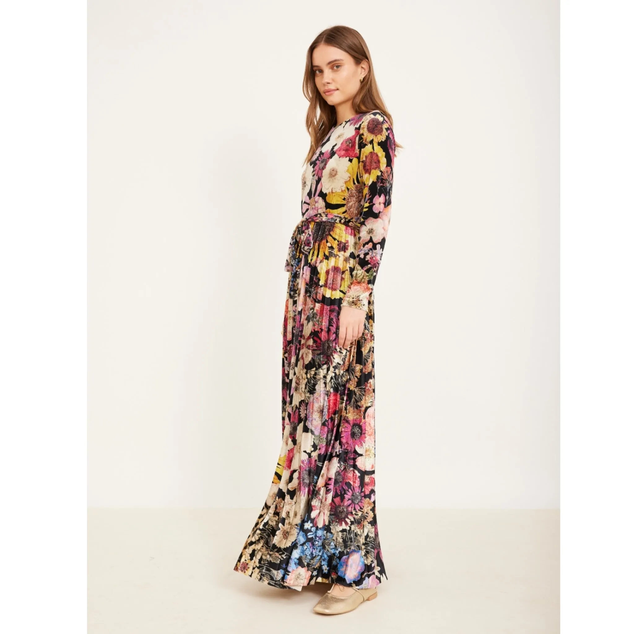 Asta Floral Velvet Maxi Dress