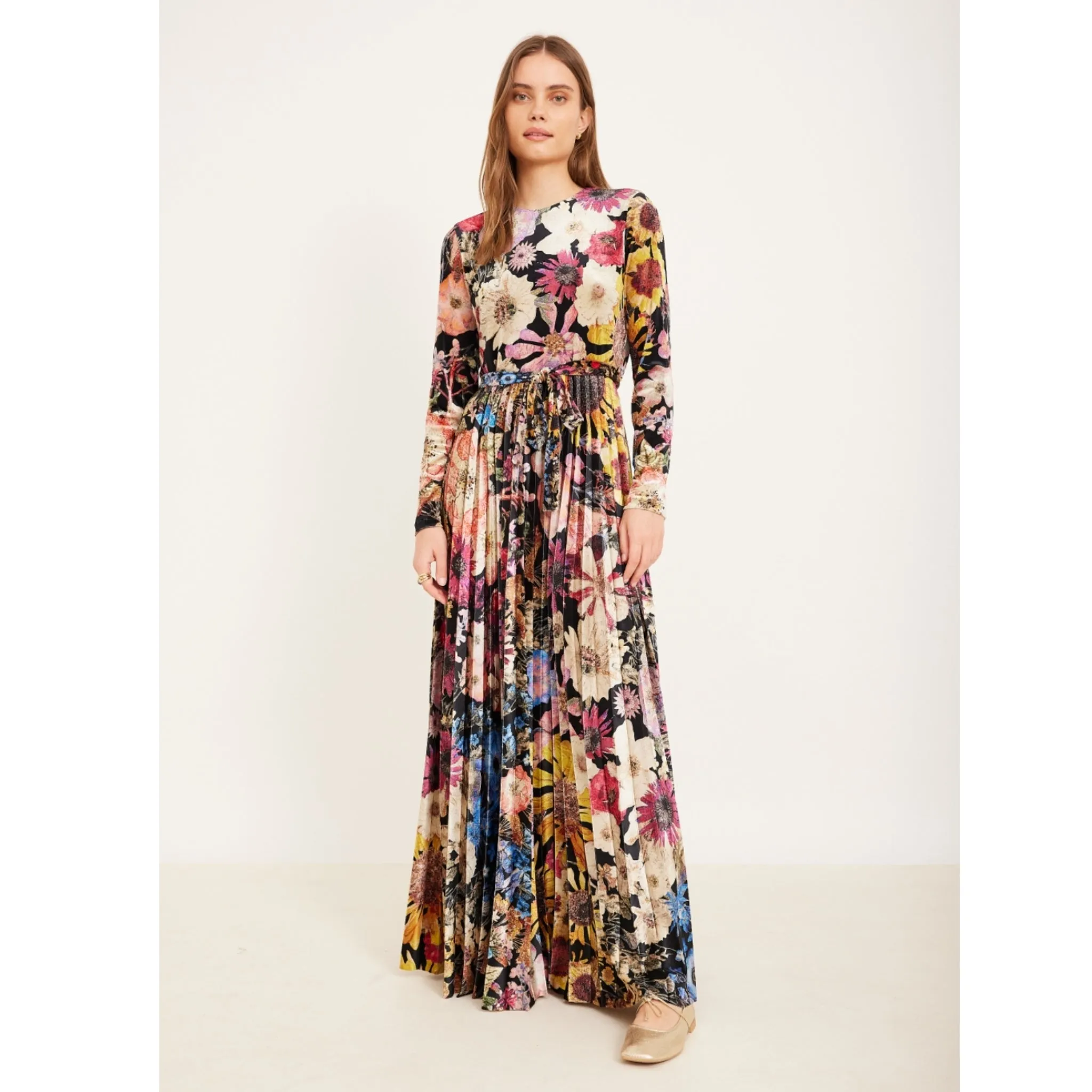 Asta Floral Velvet Maxi Dress