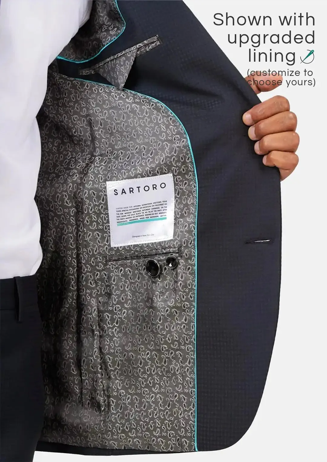 Astor Graphite Blue Microcheck Jacket