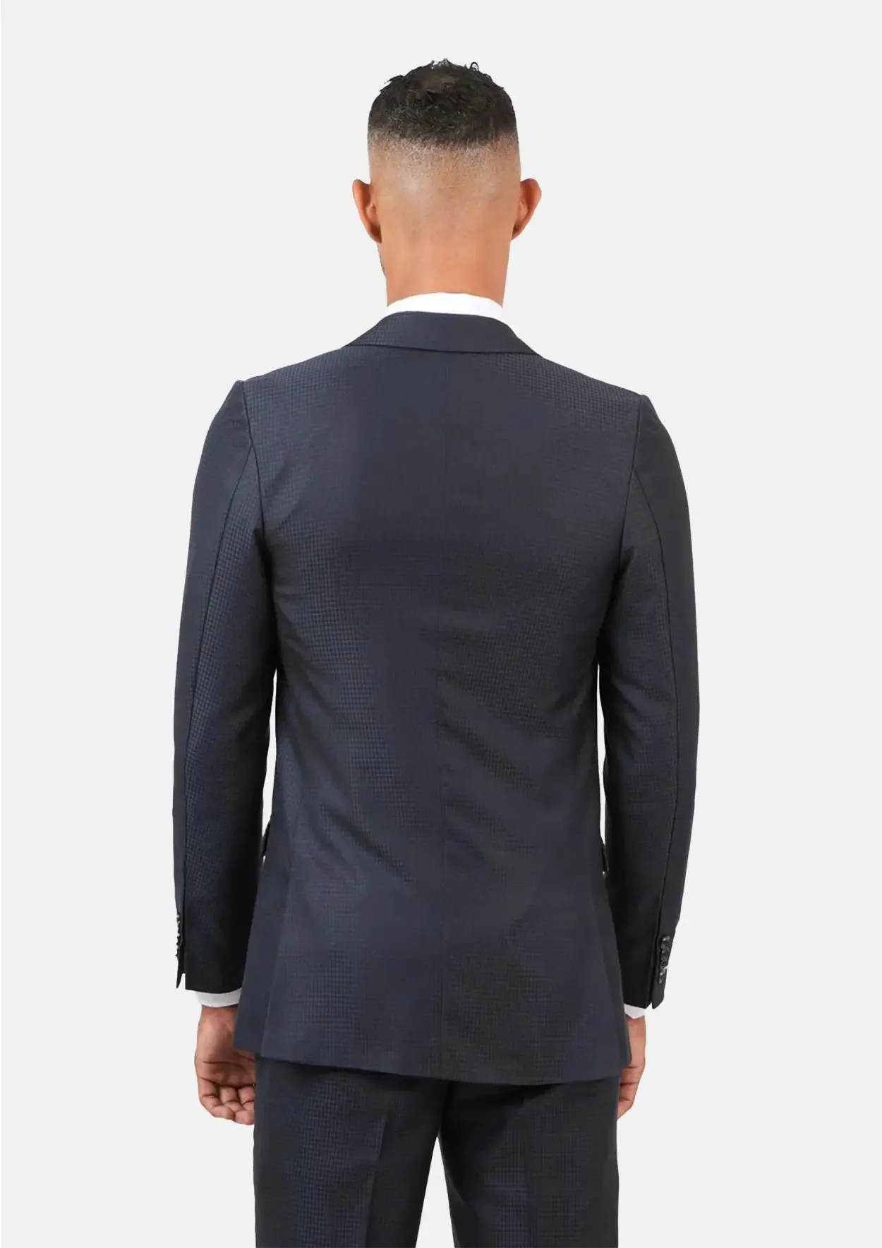 Astor Graphite Blue Microcheck Jacket