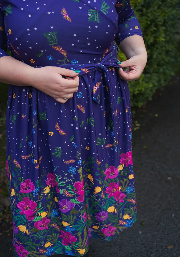 Ava Starlight Border Print Midi Dress