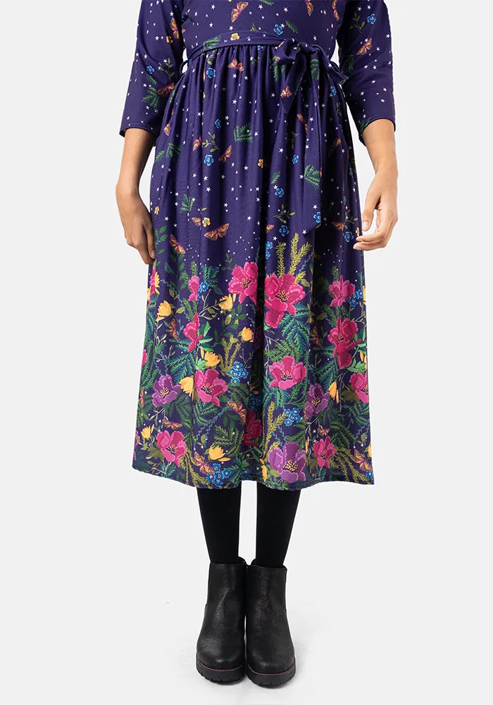 Ava Starlight Border Print Midi Dress