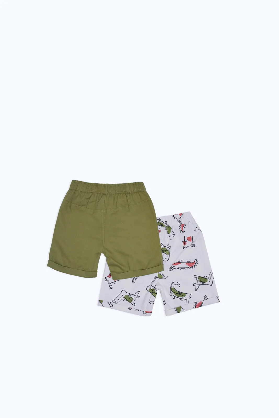 Baby Boys Green And White Short Set (2 Piece)