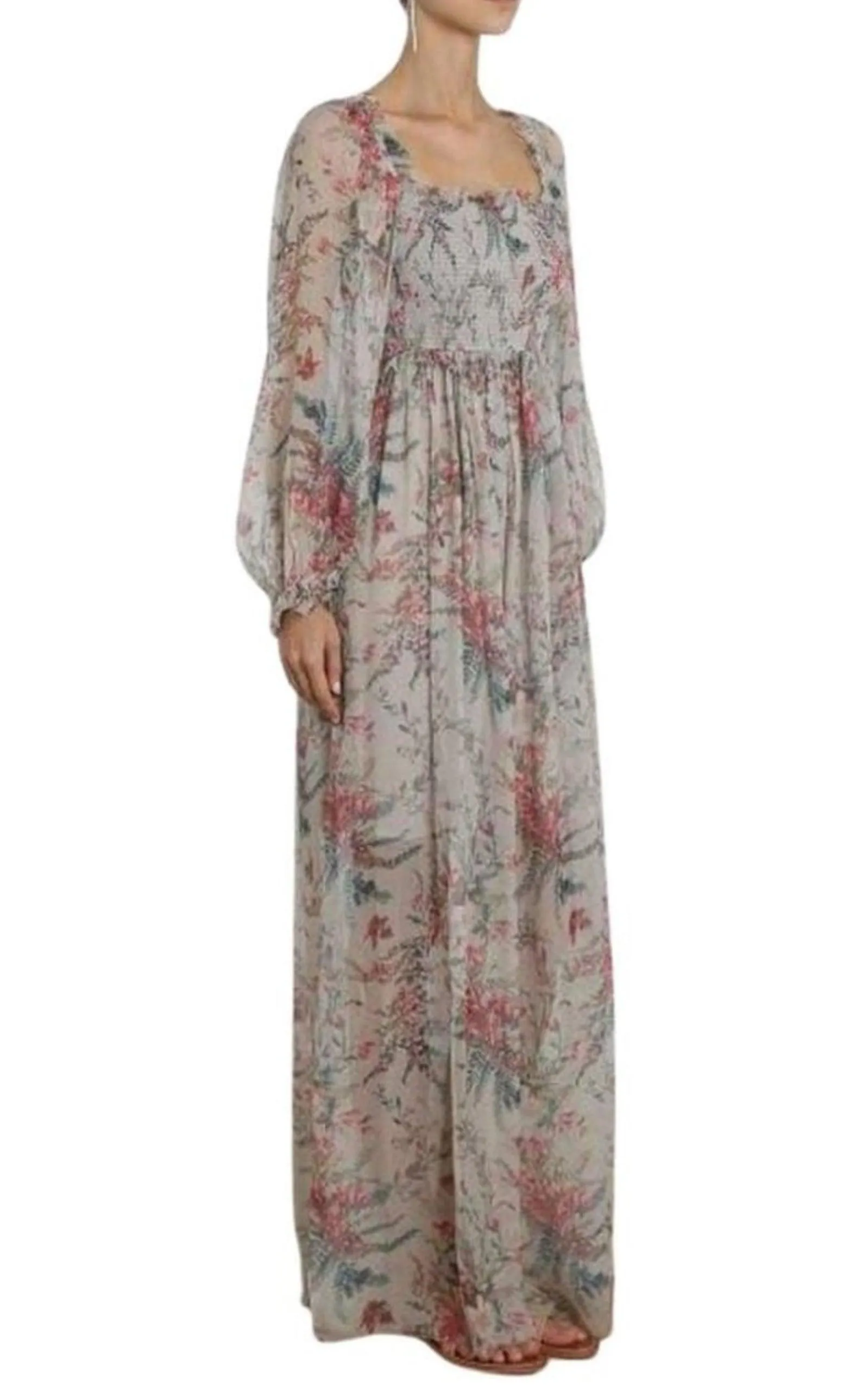 Bayou Shirred Long Dress