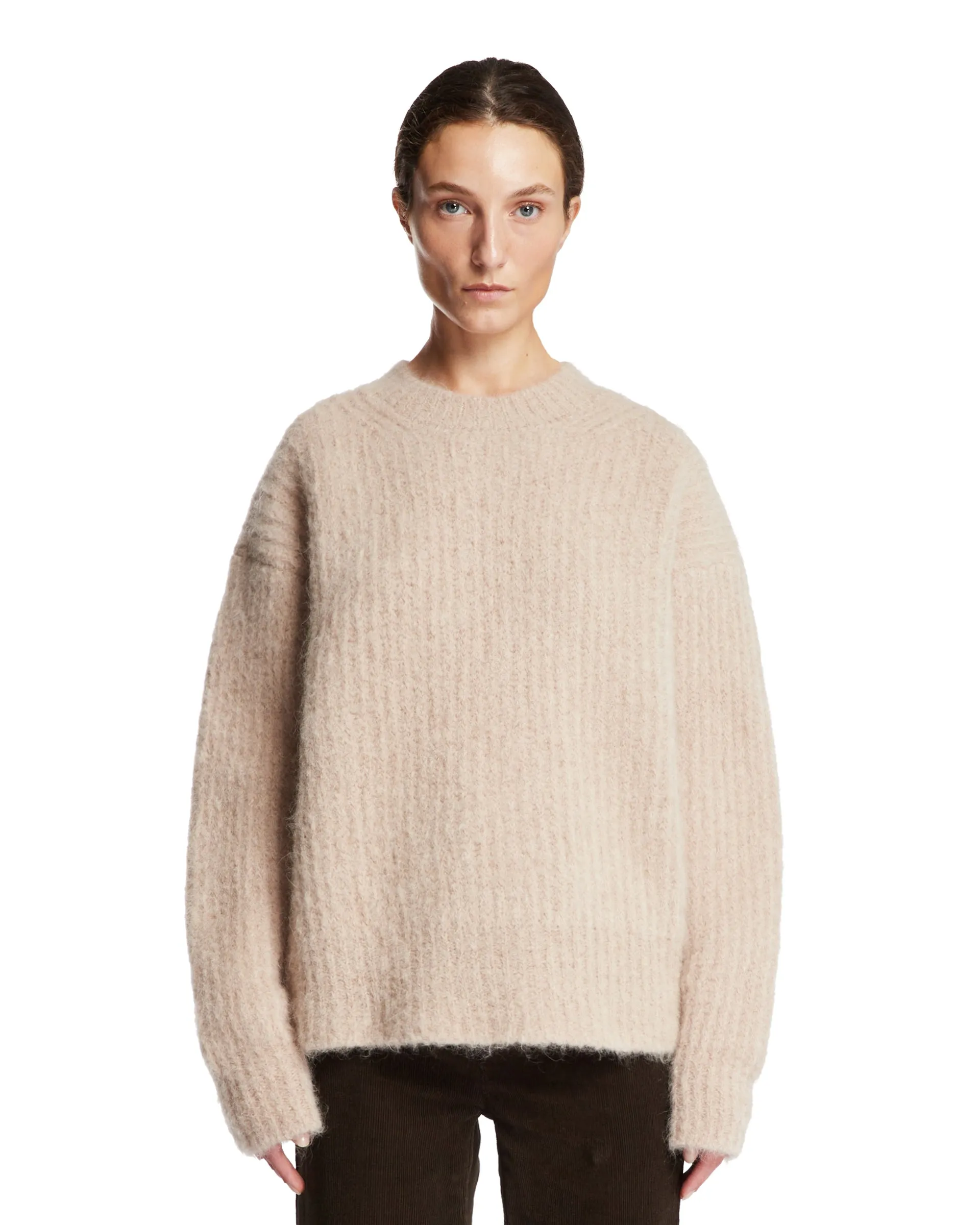 Beige Ribbed Sweater