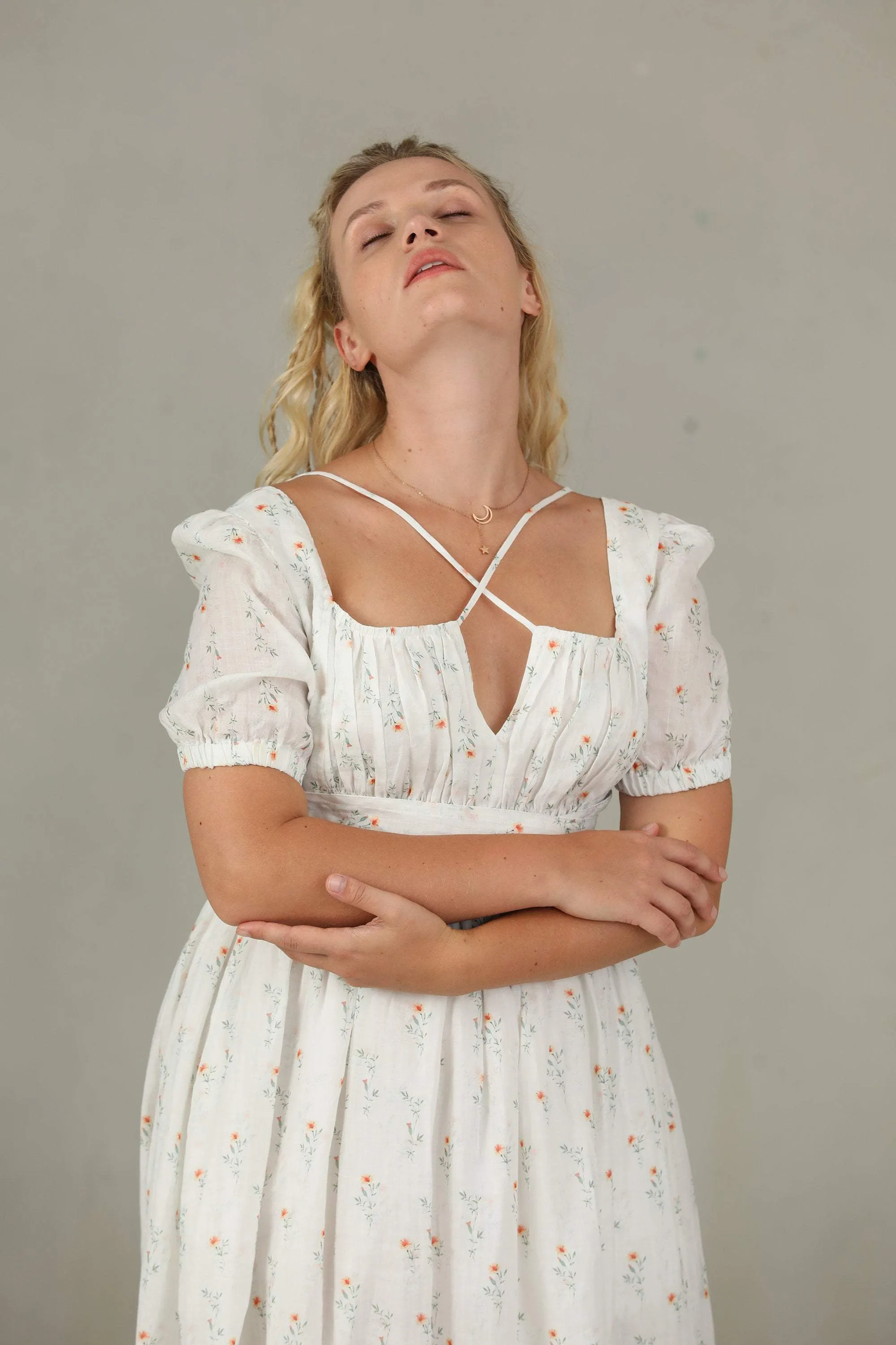 BERGAMOTE 20 |Floral Linen Dress