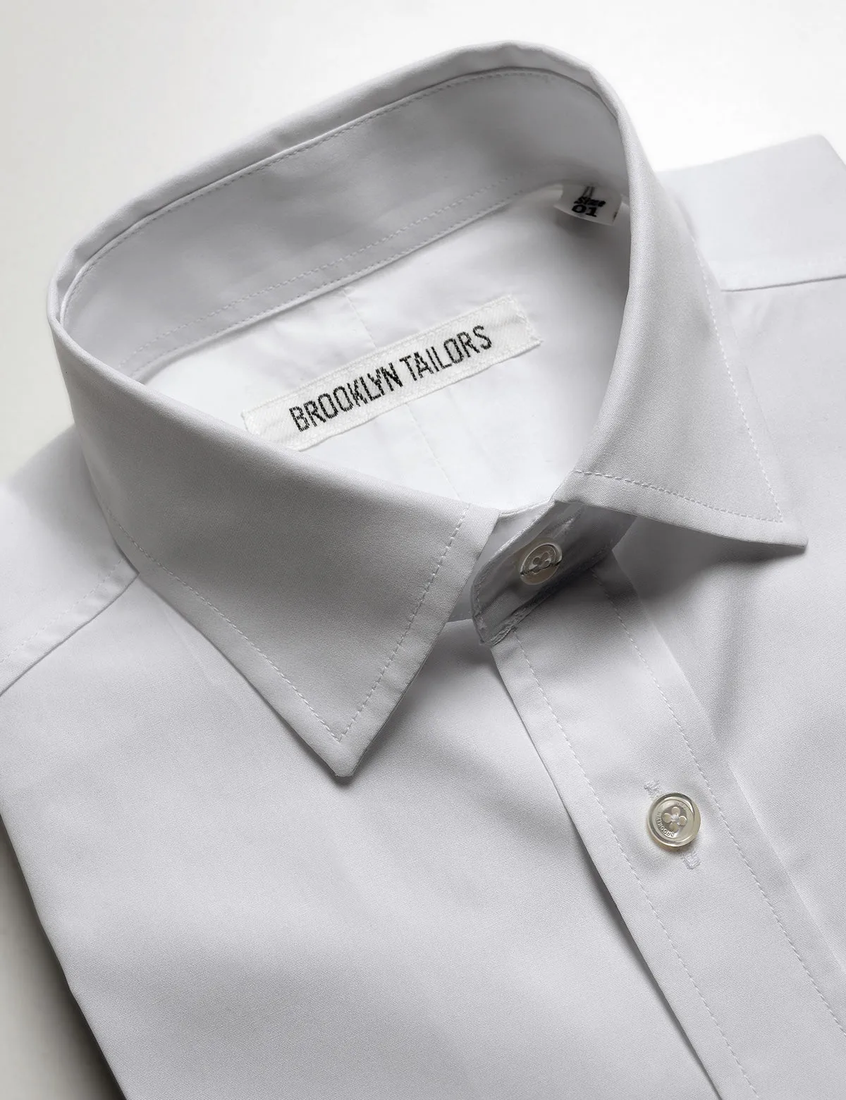 BKT20 Slim Dress Shirt in Crisp Poplin - White