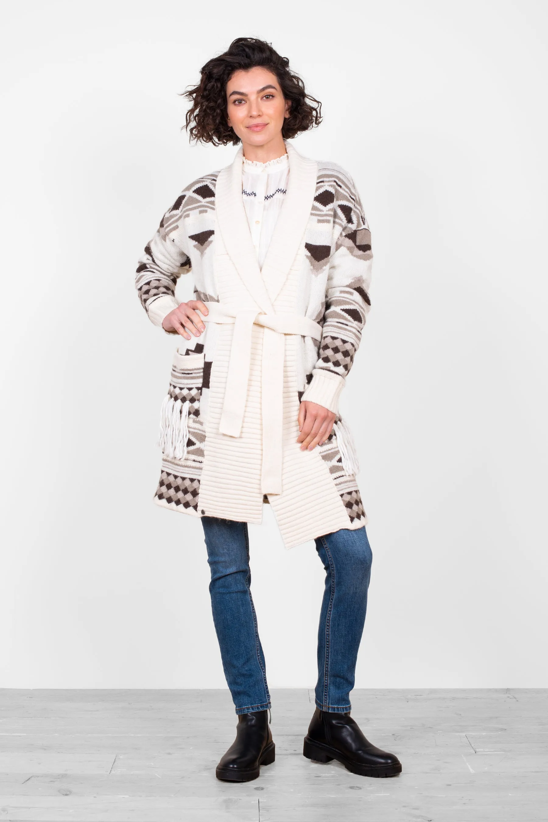 Blanket Belted Knitted Cardigan