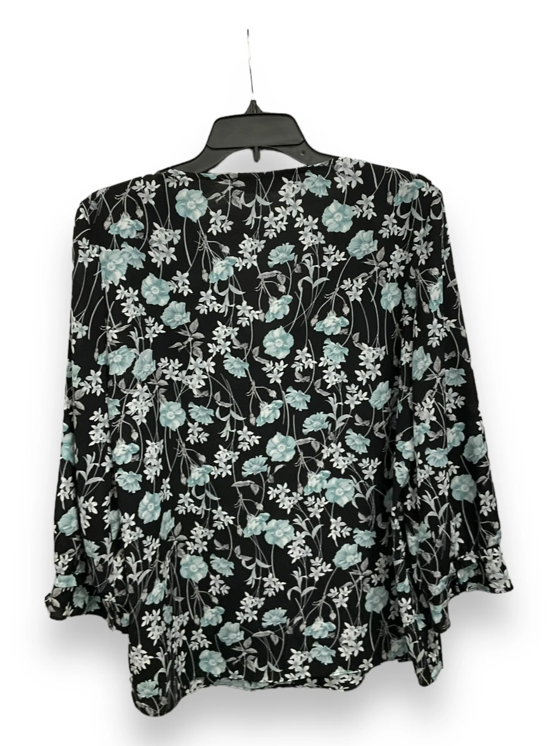 Blouse 3/4 Sleeve By Karl Lagerfeld In Floral Print, Size: L