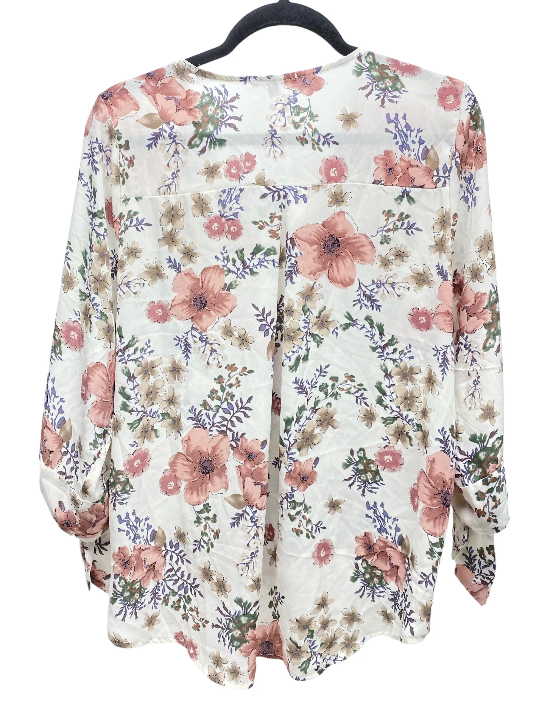 Blouse 3/4 Sleeve By West Kei In Floral Print, Size: L