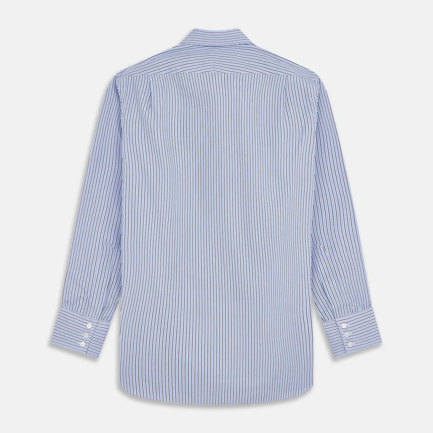 Blue and Navy Halo Stripe Cotton Regular Fit Mayfair Shirt