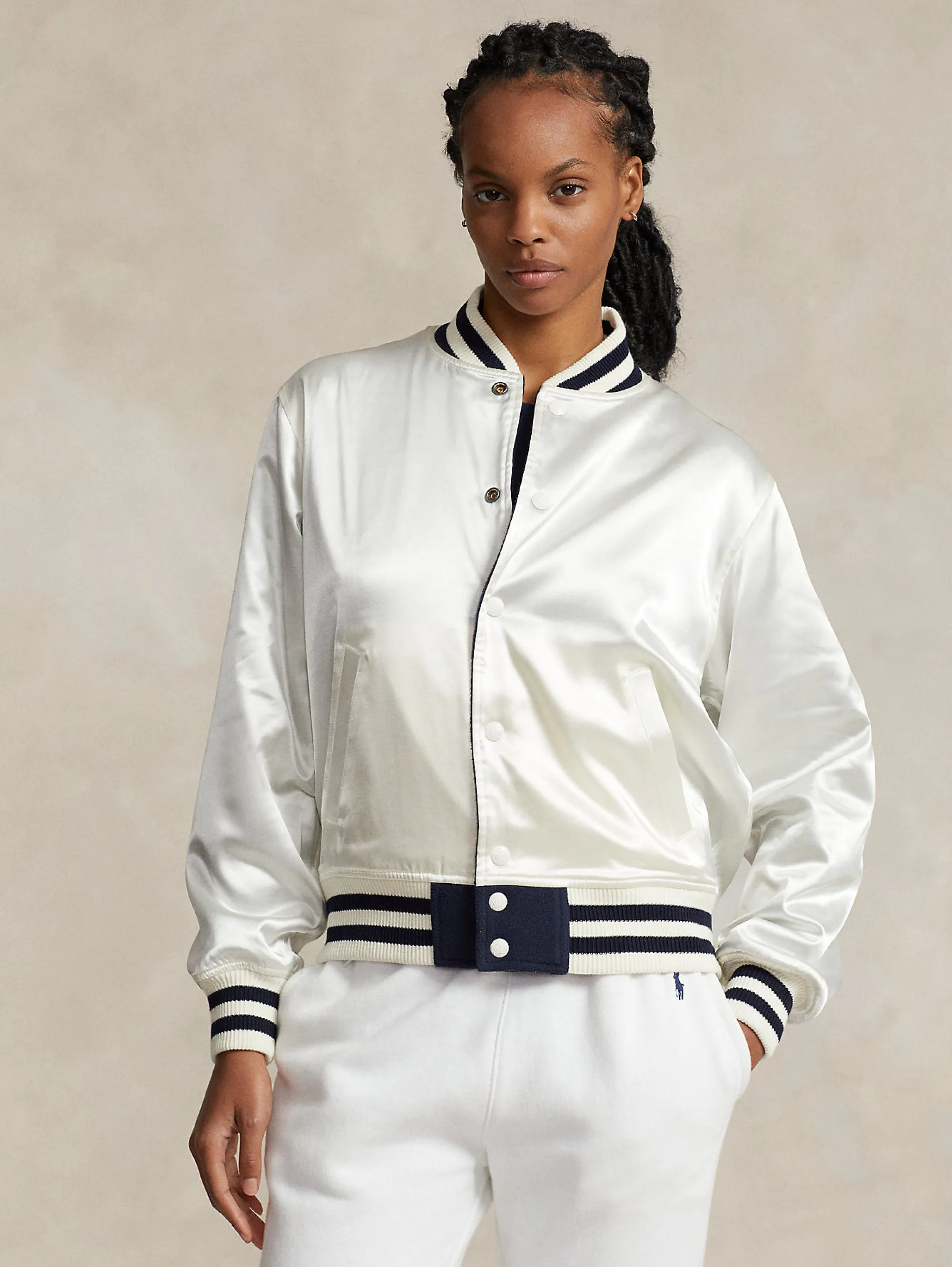 Bomber Reversibile Stile College Blu/Bianco