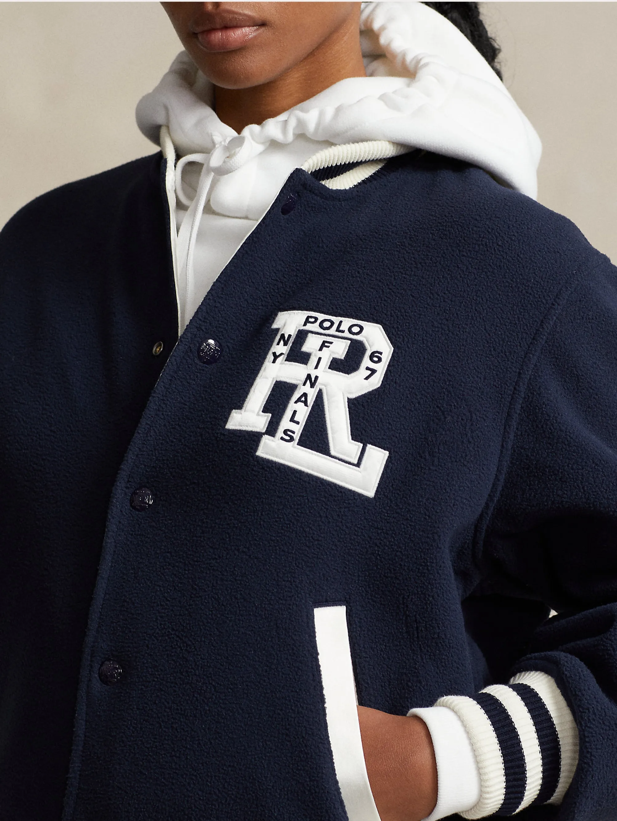 Bomber Reversibile Stile College Blu/Bianco