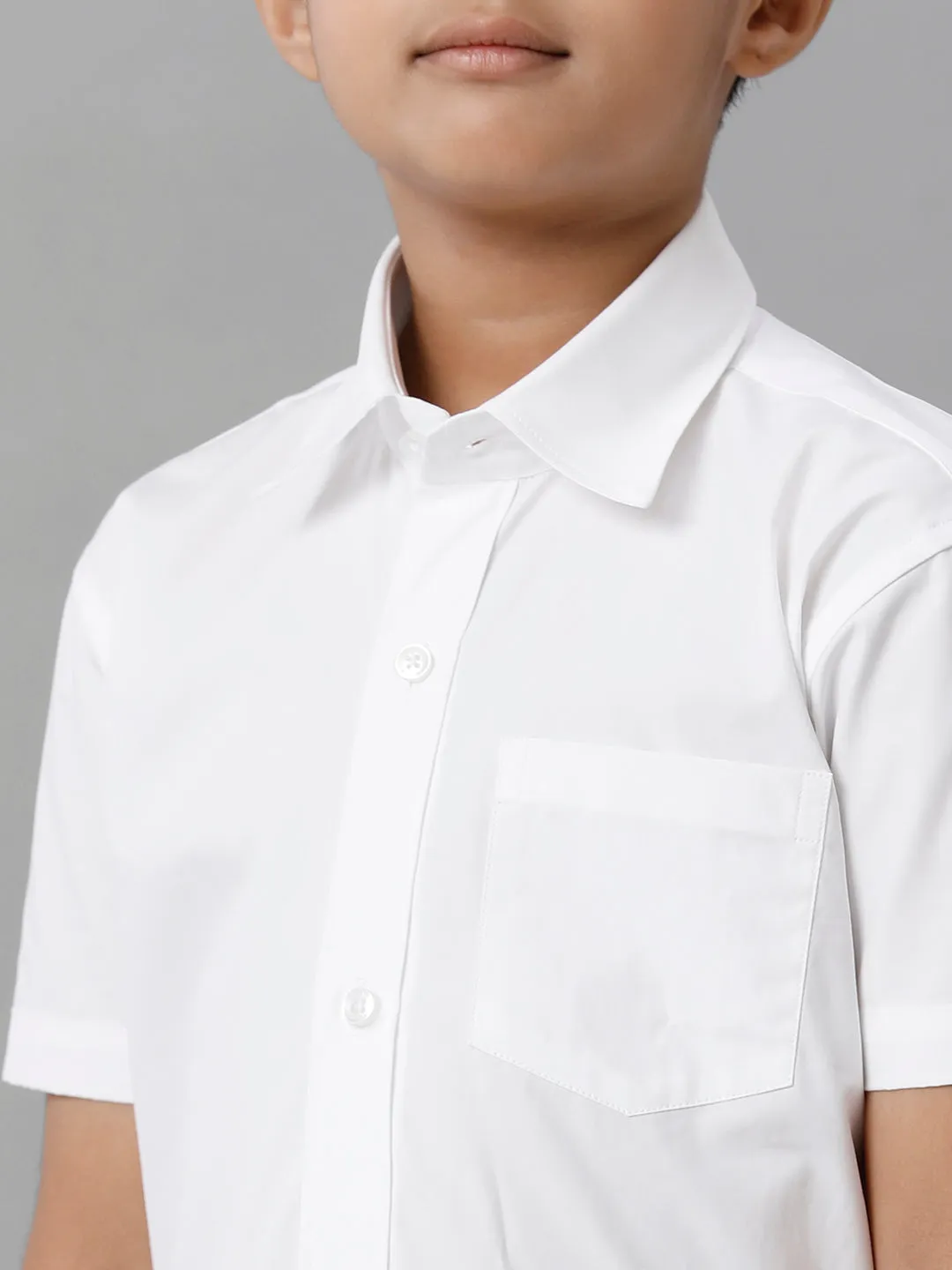 Boys Cotton Shirt with Dhoti Set White Half