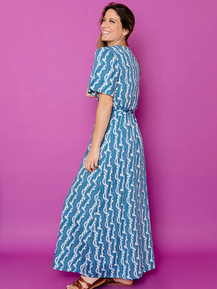 Brea Wrap Dress - Blue Samudra