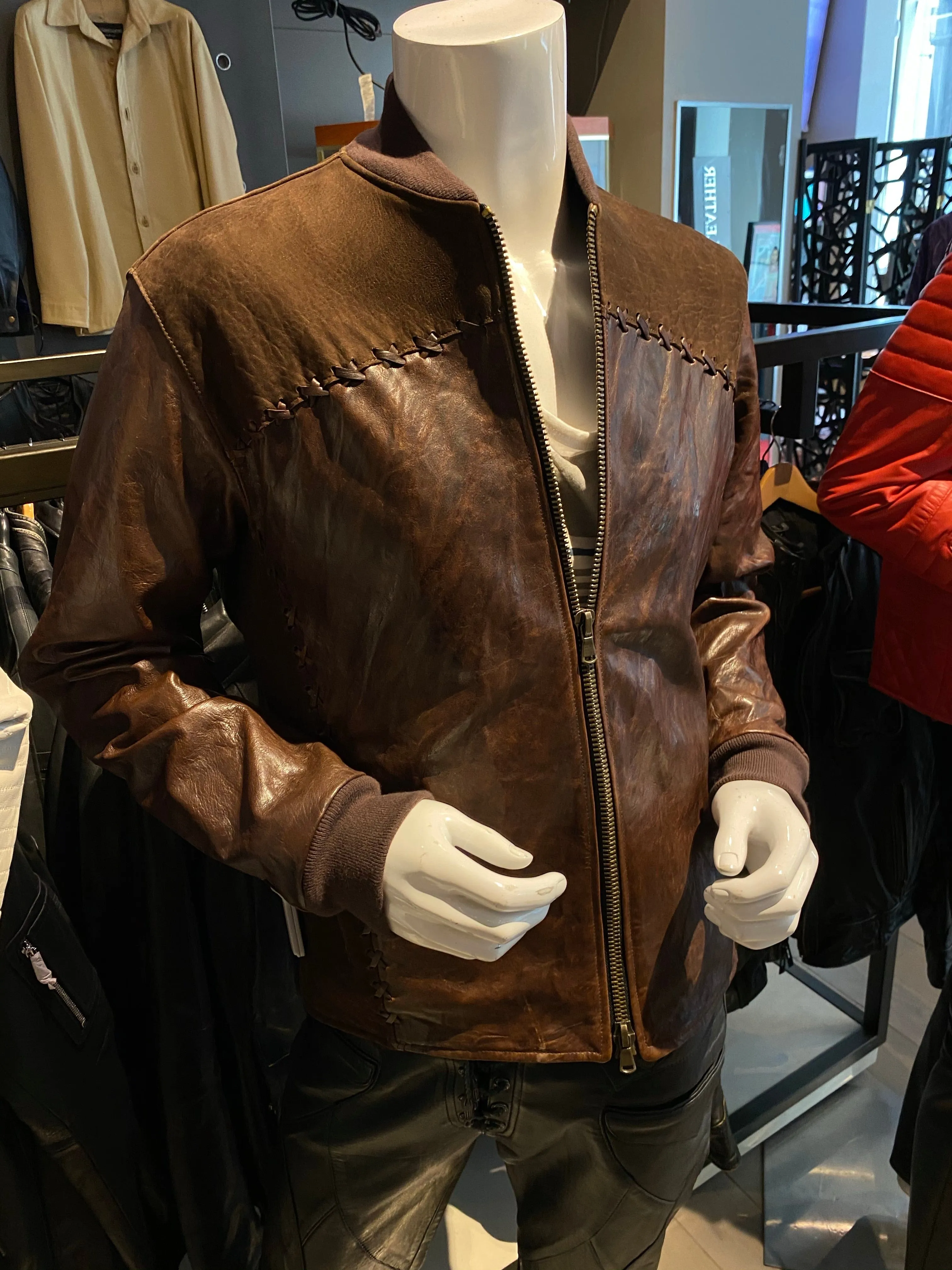 Brown Suede Leather Men’s Jacket