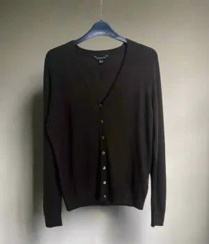 Brown V Neck Button Cardigan