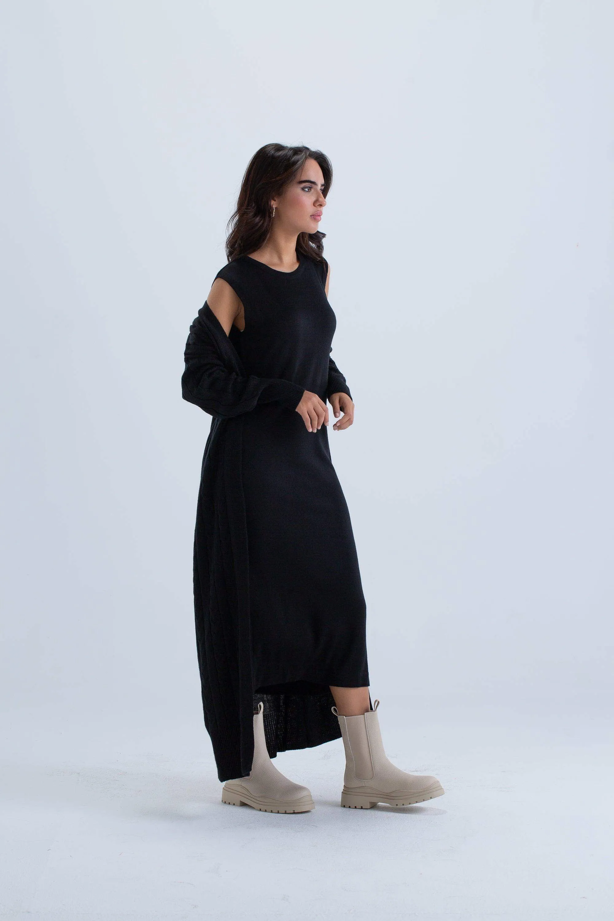 Cable Knitted Long Cardigan