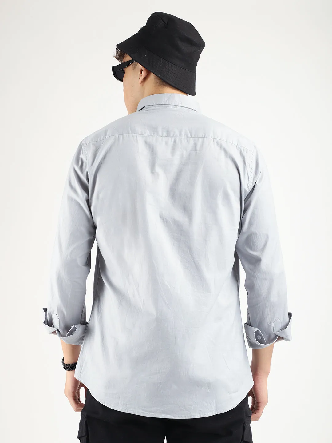 Calista Grey Mandarin Shirt