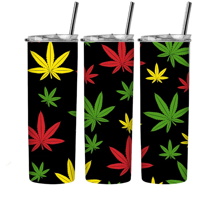 Cannabis sublimation tumbler wrap for weed smokers to make D.I.Y. do it yourself sublimation wraps for 20 oz. tumblers