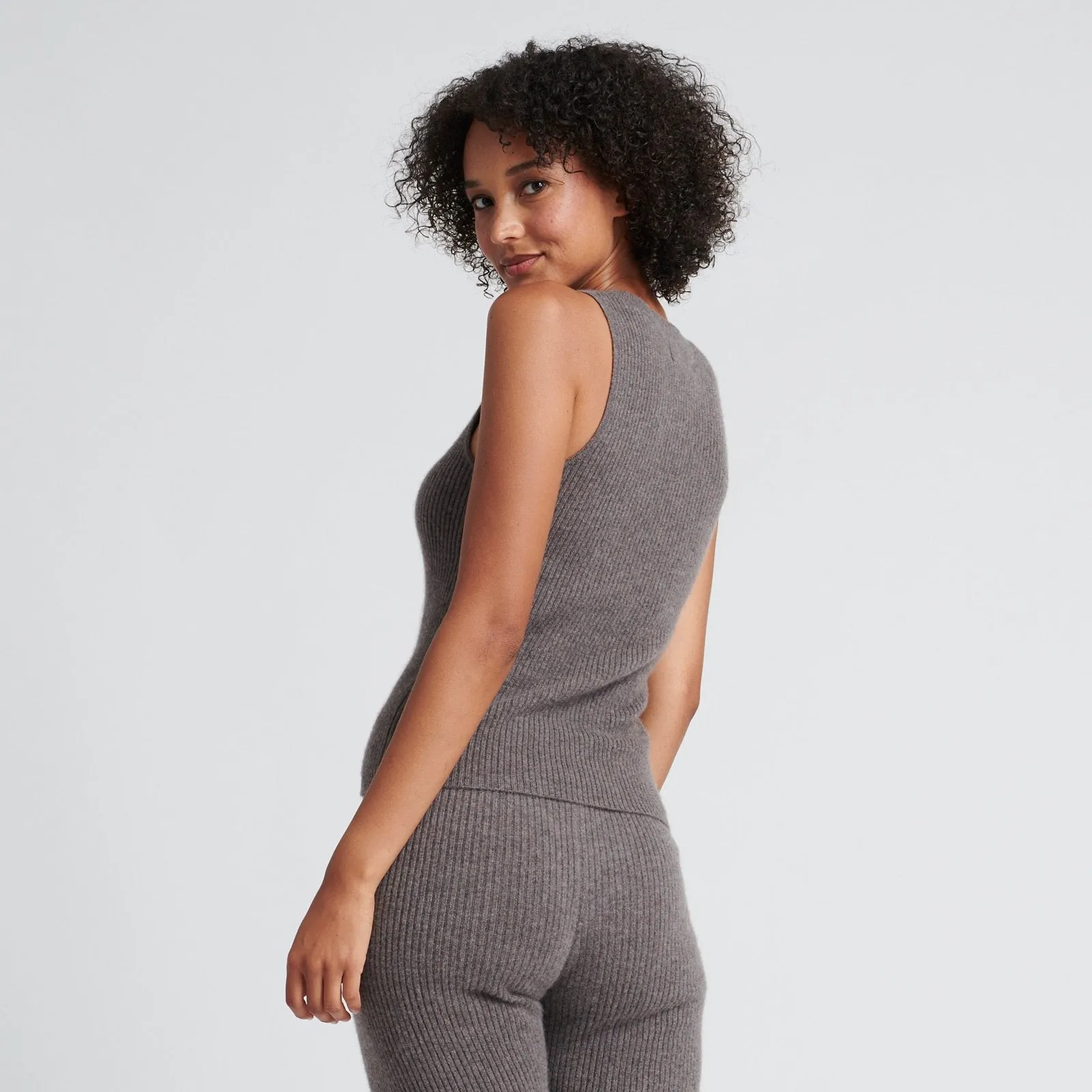 Cashmere Ribbed Tank Top