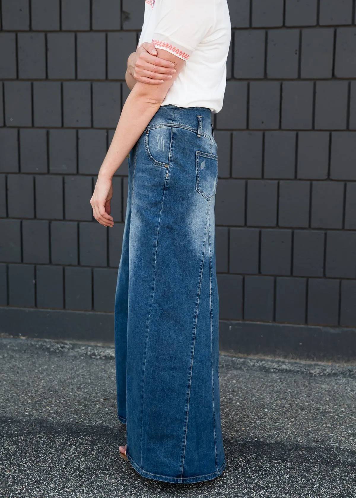 Casual A-Line Jean Skirt