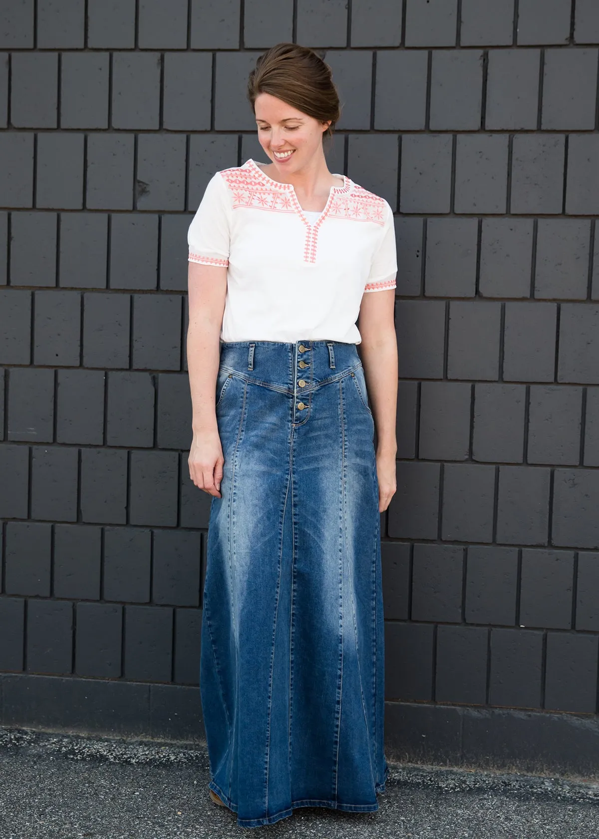 Casual A-Line Jean Skirt