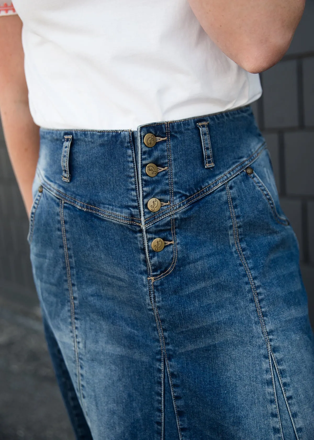 Casual A-Line Jean Skirt