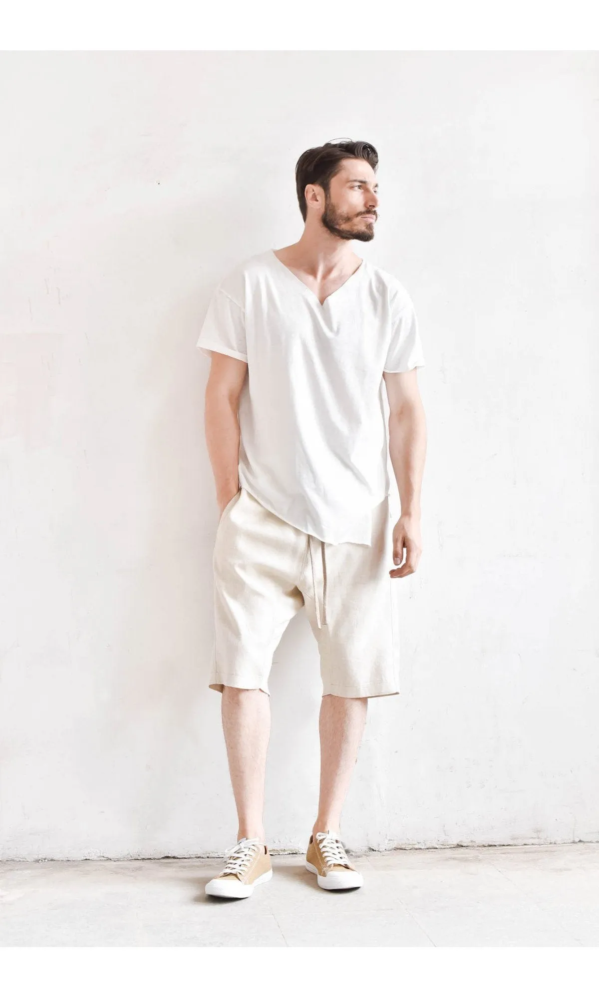 Casual Linen Harem Shorts