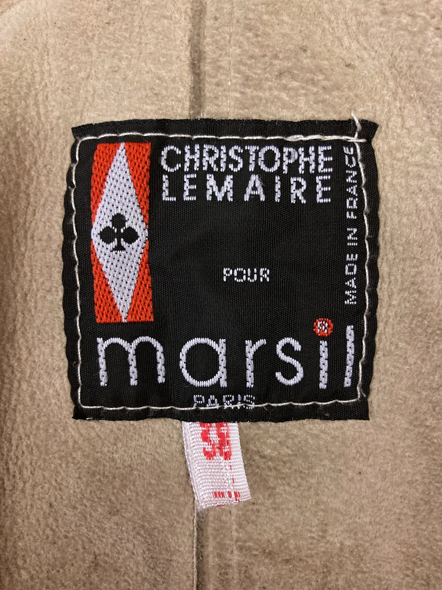 Christophe Lemaire pour Marsil Paris beige leather 3 button mouton coat - sz 38