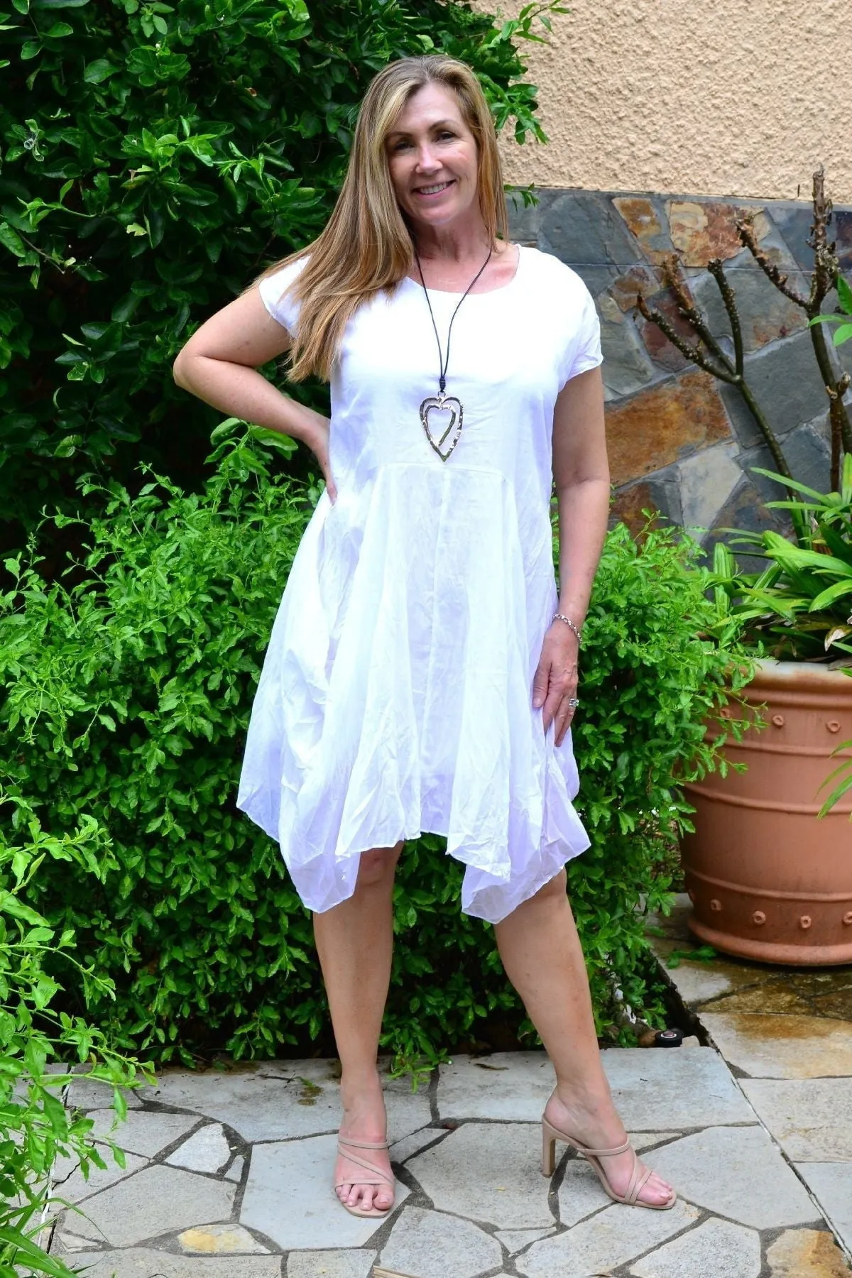 Crisp White Cotton Sophia Tunic Dress