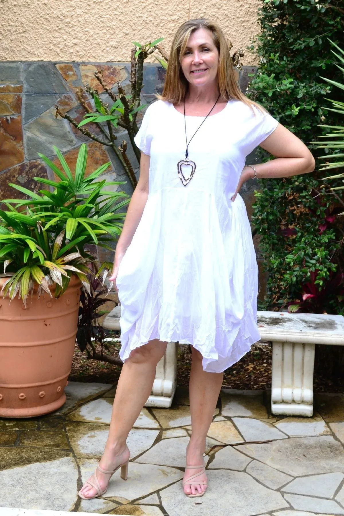 Crisp White Cotton Sophia Tunic Dress