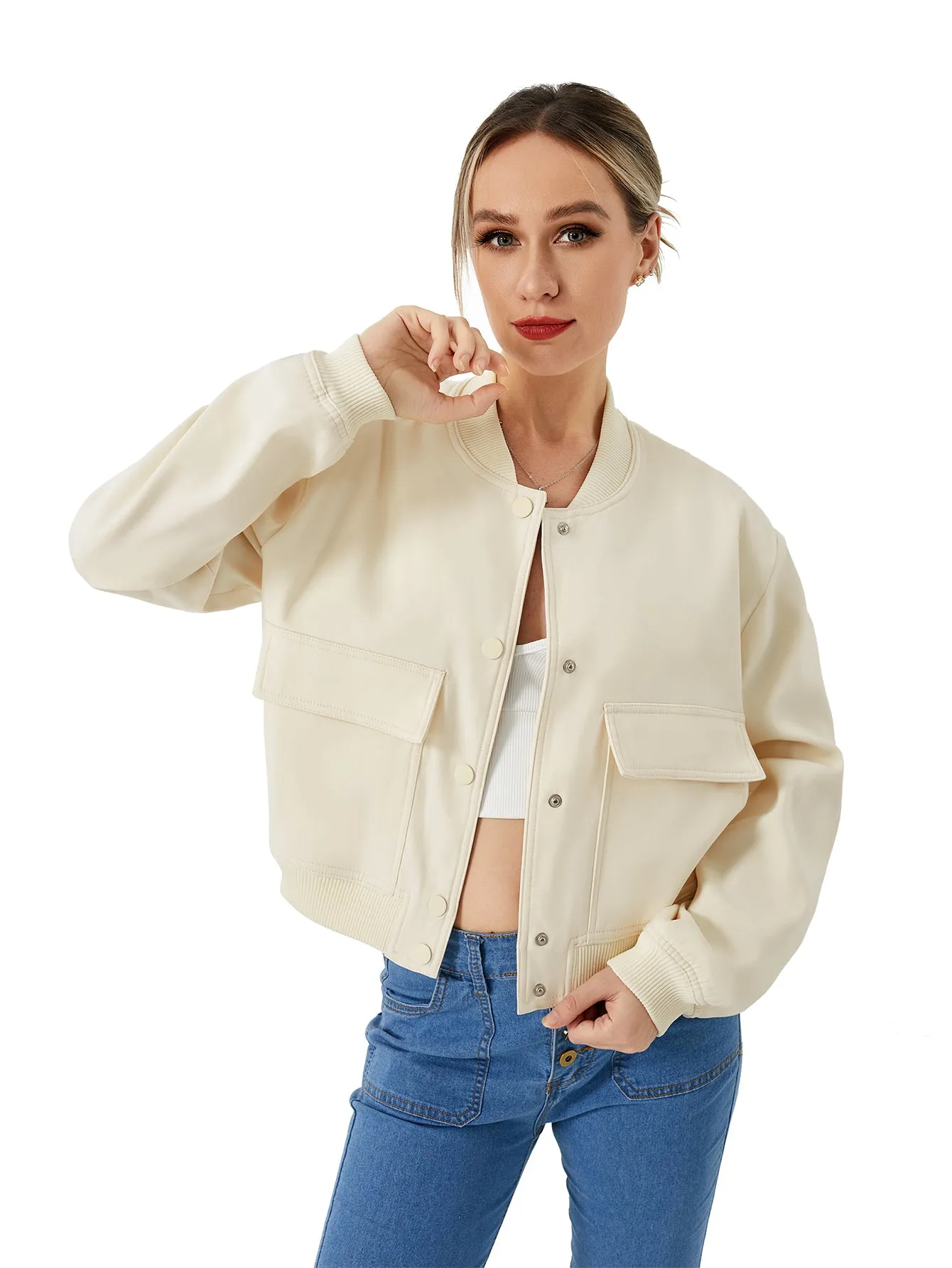 Cropped Bomber Jacket