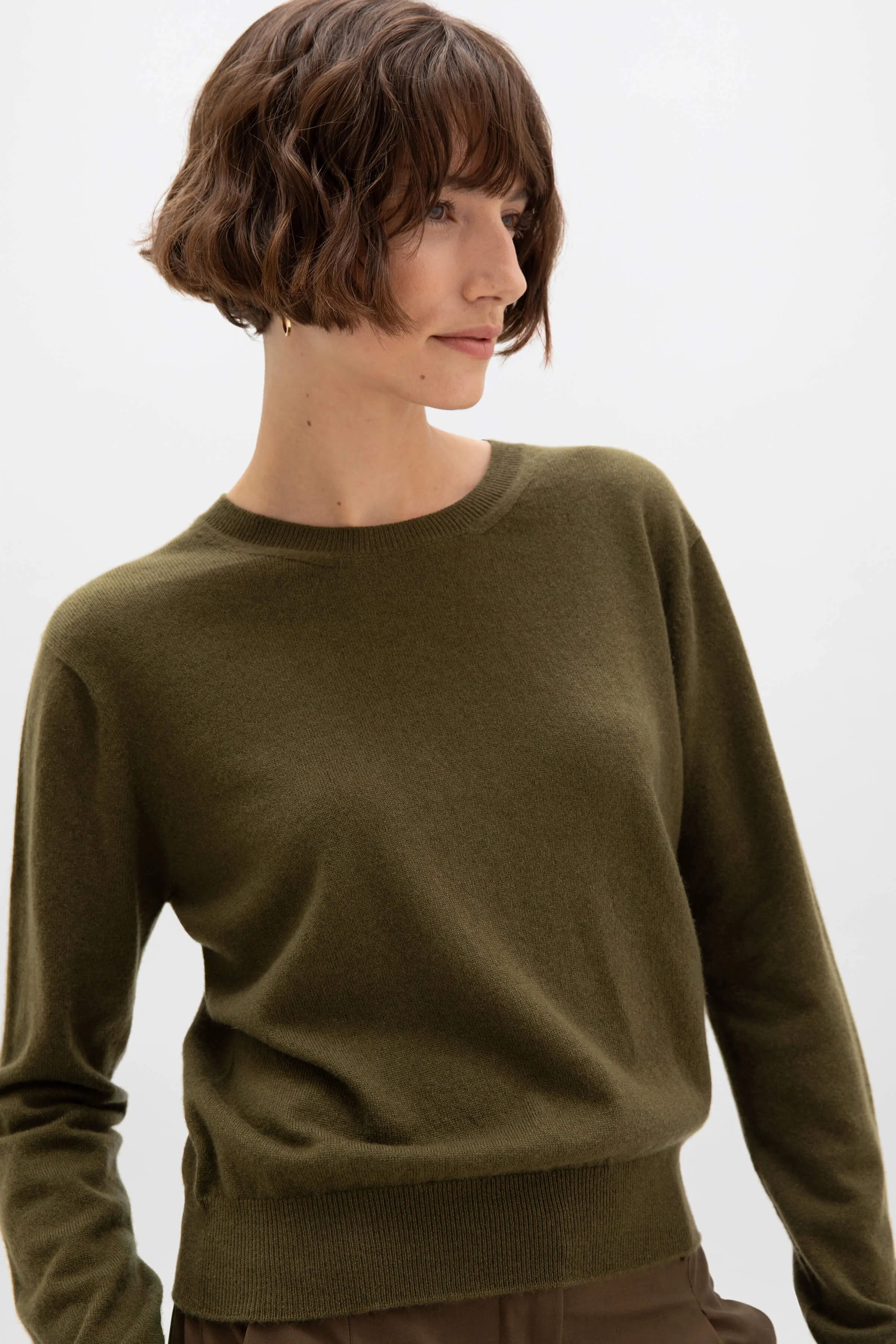 Cropped Cashmere Round Neck