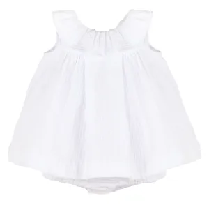 Cuddle Cotton Dress | White (2T, 3T)