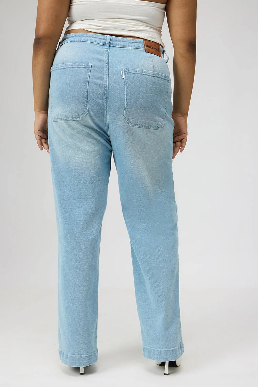 Curve Airy Blue Straight Fit Jeans