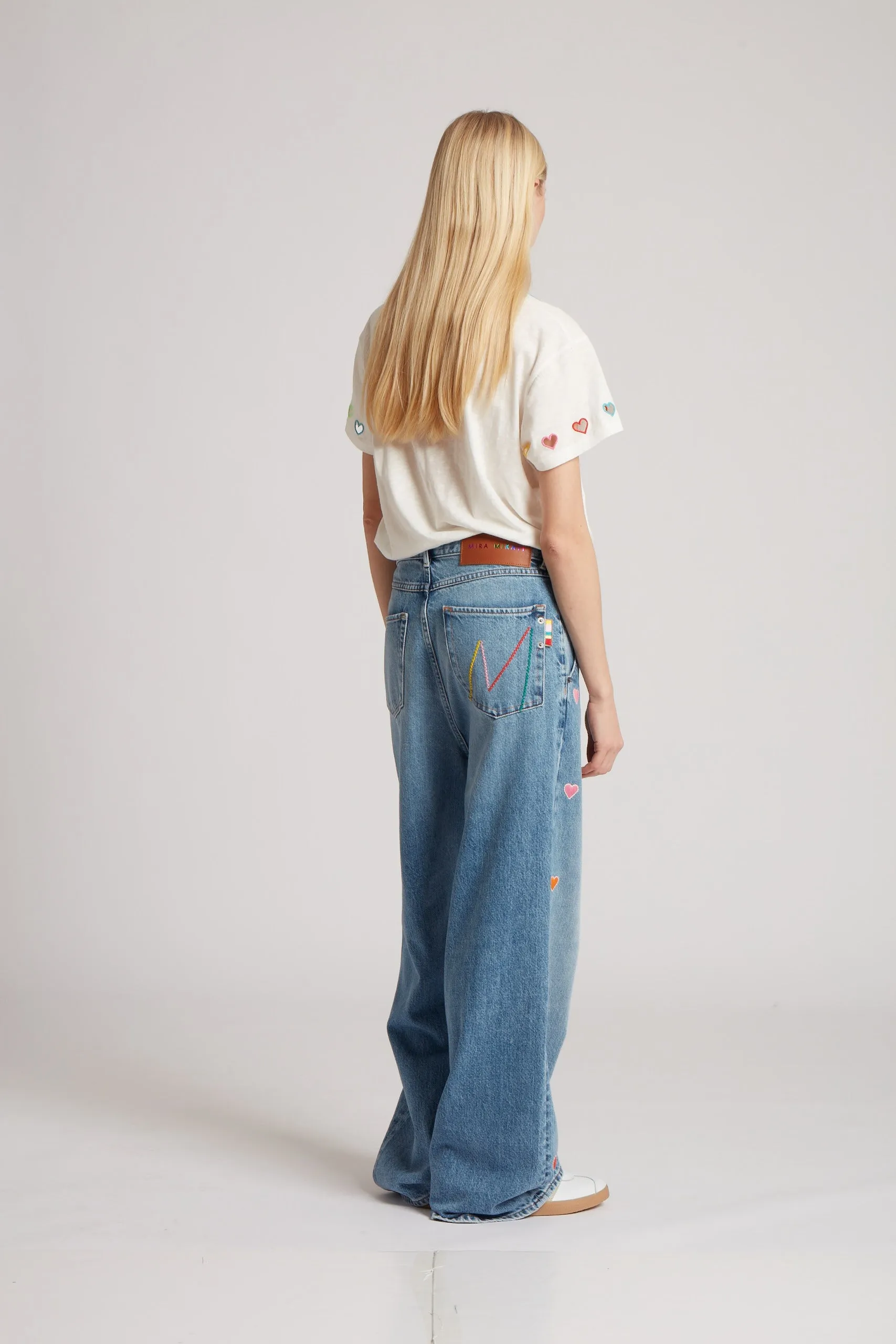 Embroidered Heart Jeans