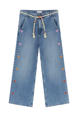 Embroidered Heart Jeans