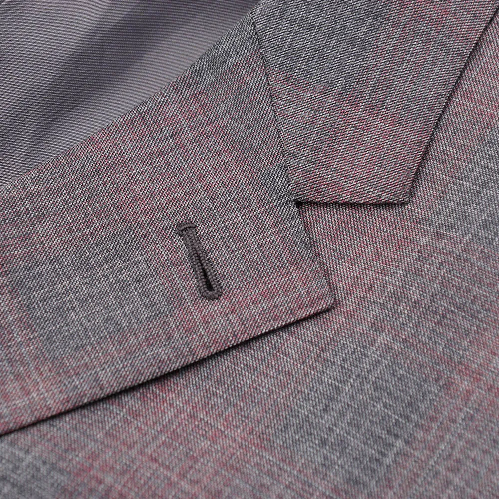 Ermenegildo Zegna Gray-Pink Check Wool Sport Coat